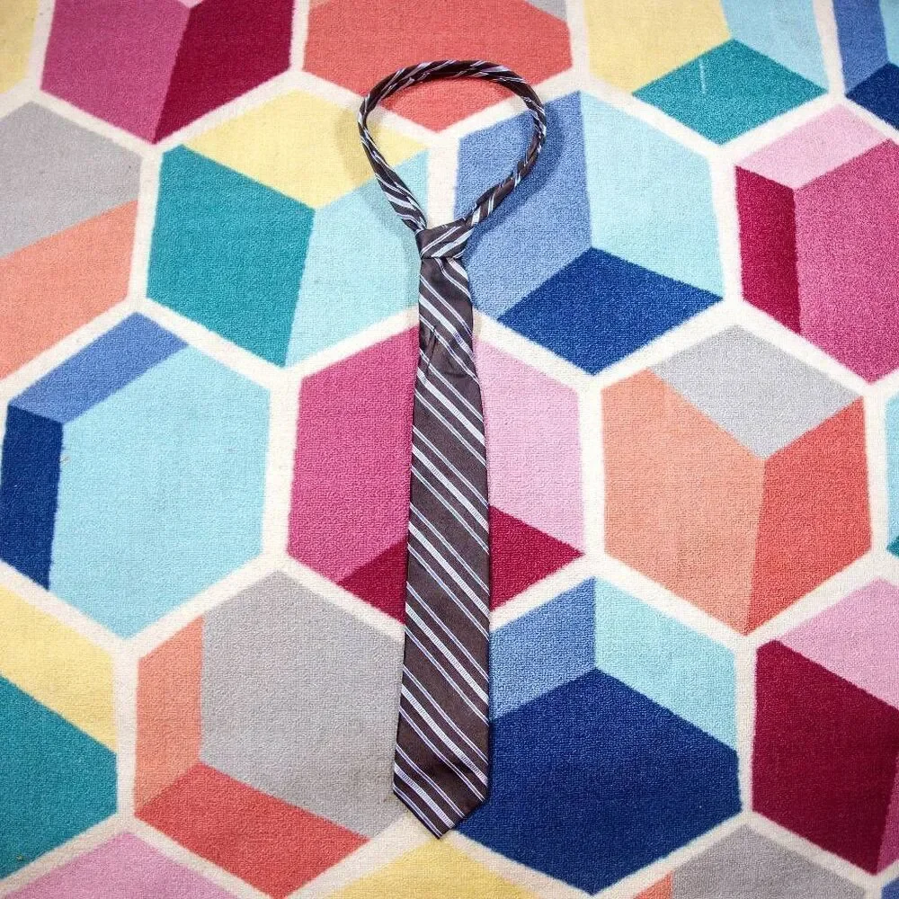Michael Kors Men's Tie 100% Silk black‎ blue stripes